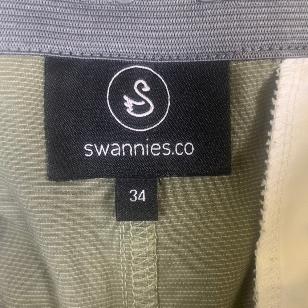 Swannies Golf Shorts Mens 34 Olive Green Performance Stretch Flat Front - Picture 6 of 10